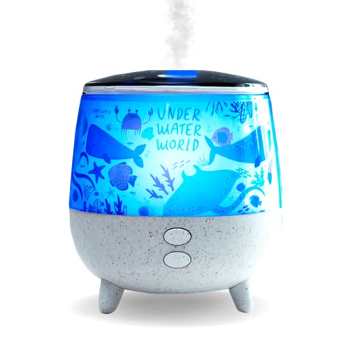 Image of SimplyMist Small Humidifier for Children - Ocean Theme - Ultra Quiet Cool Mist - Child Friendly with 7-Color Ceiling Projector multi