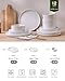 Famiware Nebula Plates and Bowls Set, 12 Pieces Dinnerware Sets, Dishes Set for 4, White