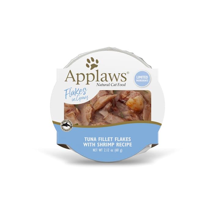 Natural Tuna Flakes with Shrimp in Gravy Wet Cat Food, 2.12 oz., Case of 18