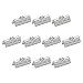 uxcell 60Pcs Ribbon End Crimp Clamps, 15mm Stripe Texture Stainless Steel Pinch Cord End Clasps for DIY Bracelet Making, Silver Tone