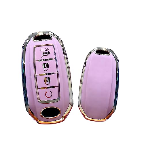 Funda de llave Infiniti protectora de TPU morada para llavero inteligente QX60 EX35 FX35