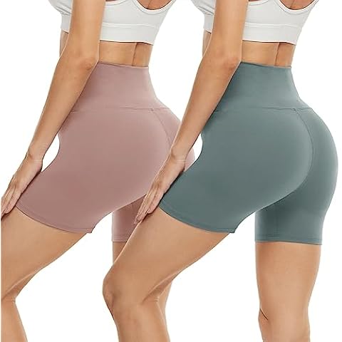 CAMPSNAIL 2 Pack Biker Shorts for Women High Waist – 5" Buttery Soft Stretch Spandex Shorts for Summer Athletic Yoga Workout Cover