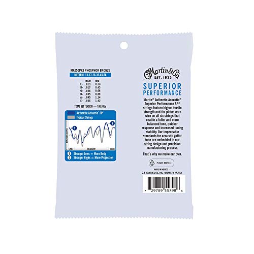 Image of Martin Authentic Acoustic Guitar Strings - 3 Pack - Superior Performance 92 /8 Medium