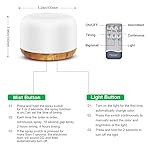 300ML Essential Oil Diffuser, Remote Control Ultrasonic Aromatherapy Oil Diffusers Cool Mist Humidifier, Waterless Auto-Off and 7 LED Light Colors for Bedroom, Yoga, SPA, Baby - Image 5