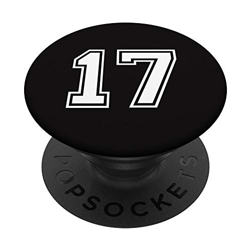 Ice Hockey Personalized Jersey No #17 Puck Number 17 Gift PopSockets Grip and Stand for Phones and Tablets
