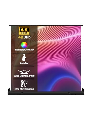 Portable Non-Tension Matte White Manual Pull Up Projector Screen,178°Viewing Angle Movie Screen,Outdoor Projector Screen Wrinkle-Free Design for Backyard Movie Night(100 in/16:9)