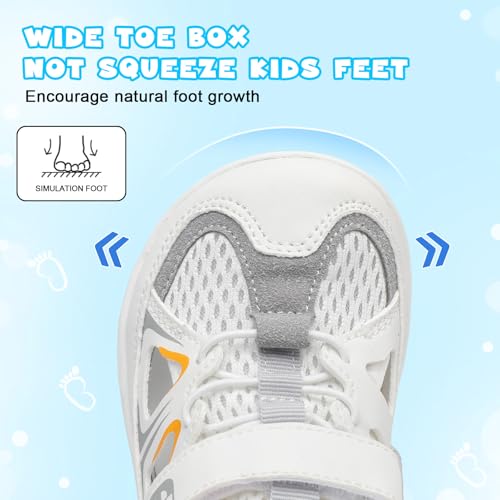 Image of JOINFREE Toddler Sandals Kids Wide Girls Boys Aqua Athletic Sneakers Barefoot Beach Sandals Quicky-Dry Non-slip Outdoor Water Sports Hiking Sandals Summer Water Shoes for Pool River Swim