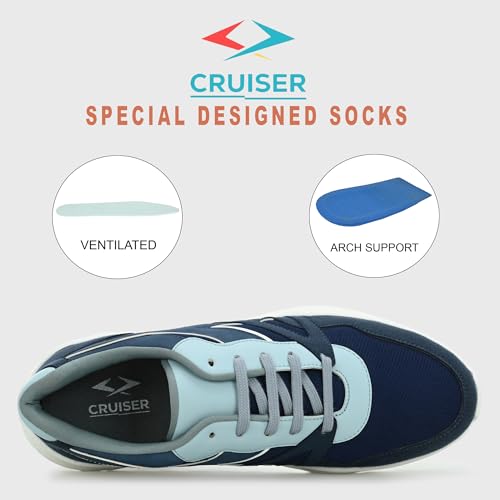 Image of Cruiser Mens Trainers Fashion Chunky Shoes| Lightweight Comfy Breathable Gym Sneakers | Walk Tall in Comfort - Block Heels for Day to Night |Comfortable Sports Footwear Casual (Dexter)