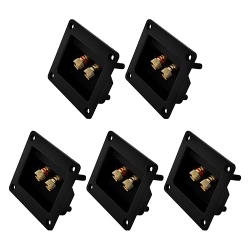 Conector terminal de 2 vías y diseño cuadrado negro para caja de altavoz y equipos de audio de coche