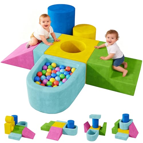 Teckid Toddler Foam Climbing Blocks Play Gym