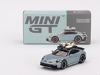 1:64 Diecast Model Car Compatible with Mini GT Porsche 911 Dakar Shade Green Metallic Limited Edition MGT00780
