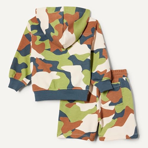 Image of Amazon Essentials Boys and Toddlers' French Terry Hoodie and Shorts Set with Kangaroo Pocket