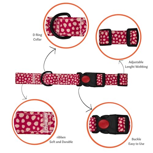 Image of Emily Pets Dog Collar with Safety Locking Buckle, Adjustable Soft Breathable Comfortable Nylon Pet Collar for Small, Medium Dog and Puppy (Color May Vary)