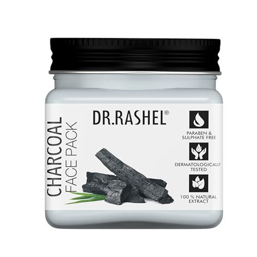 Image of DR.RASHEL Charcoal Skincare Kit | Scrub, Gel, Cream, Face Pack | With Activated Charcoal | Deep Cleansing | Detox & Oil Control | 4-in-1 Set
