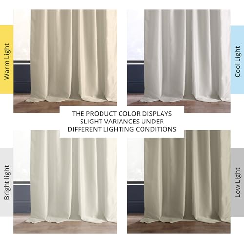 Image of HPD Half Price Drapes Room Darkening Curtains for Bedroom Vintage Textured Faux Dupioni Silk Curtains for Living Room (1 Panel), 50 X 96, Off White