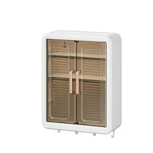 SIzlaho 収納キャビネット 壁掛け式収納ボックス 化粧品キャビネット 内壁 棚 防塵収納、マグネットドア付き ポータブル キッチン調味料ホルダー 取り付け簡単 大容量 強力な耐荷重、バスルーム/キッチン シンク上/トイレに最適 ...