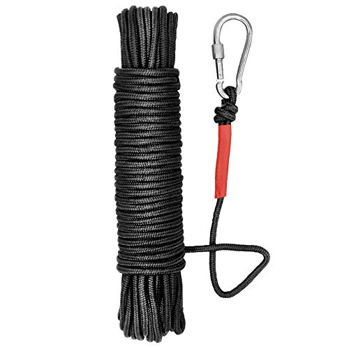 Magnetisches Angelseil aus Nylon, 1,8 m, hohe Festigkeit, Sicherheits-Geflechtseil, Durchmesser 8 mm, ca. 0,6 cm, gut für Magnetfischen und Unterwasser-Schatzsuche Cover