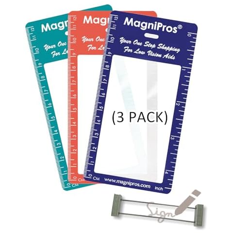 MAGDEPO 3X Bookmark Magnifier, PVC Fresnel Lens Pocket Size Reading Magnifier for Low Vision, Menu, Map Newspaper, Book, Tags.. etc. and a Signature Guiding Tool for Vision Handicap. Cover