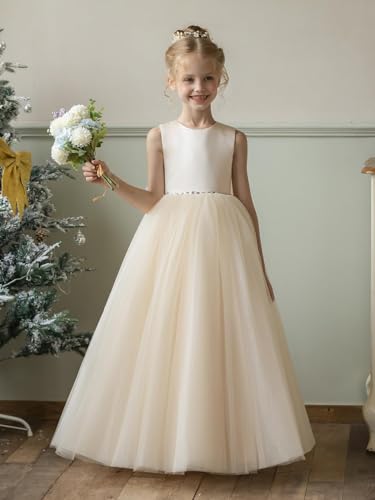 Hewego Puffy Tulle Flower Girl Wedding Dress for Girls