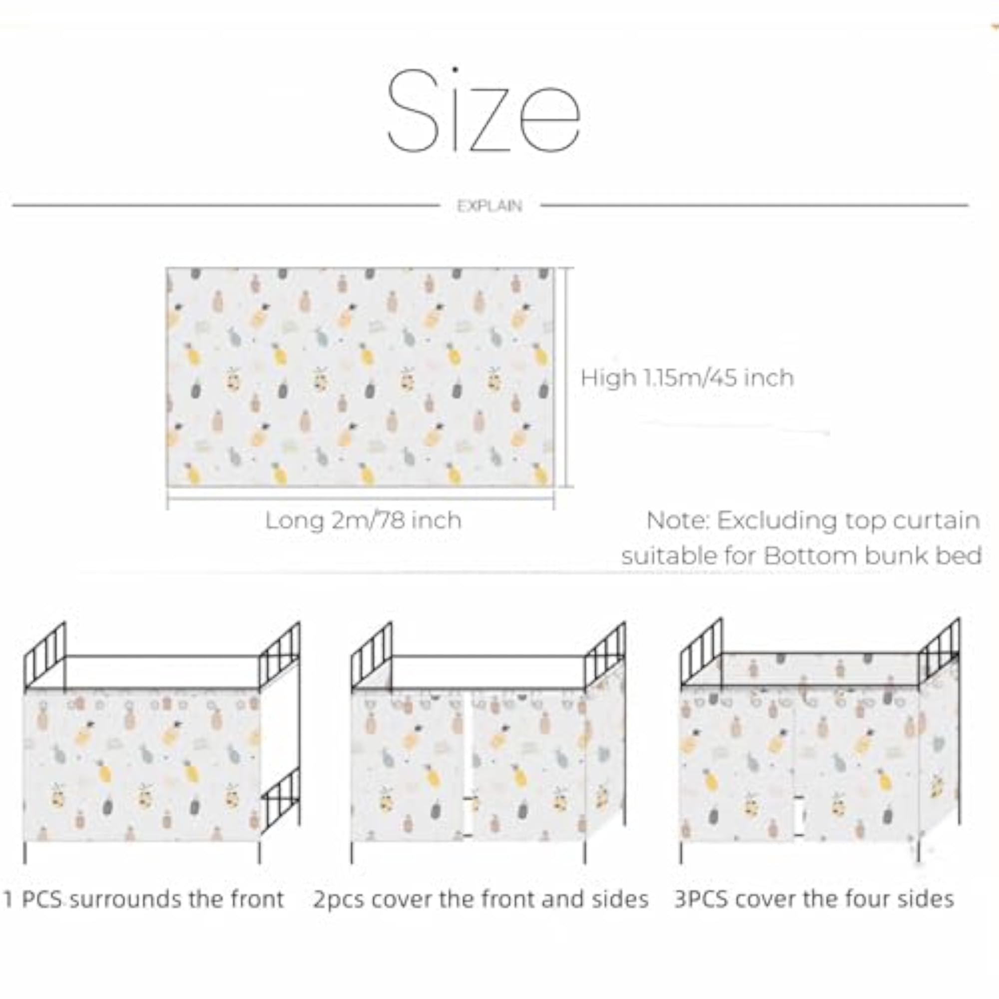 Dorm Bunk Bed Curtains Canopy, Privacy Blackout