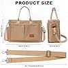 Keyck Sac a Main Femme Velours Côtelé Sac Bandoulière Femme Tote Bag avec Poches Multiples, Grande Shopper Sac Cabas Femme, Sac Fourre Tout Femme pour Travail Bureau Voyage Shopping Ecole (Kaki) #5