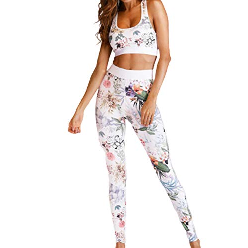 Women's 2 Piece Workout Set Tracksuit Bra Crop Top Legging Pants Sport Gym