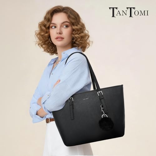 Image of TAN.TOMI TANTOMI Handbags for Women, Tote Bag with Zipper Large Purses for Work, Travel & Daily Use