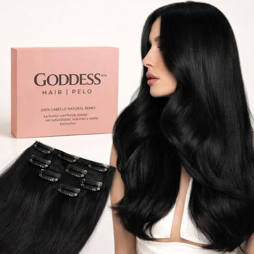 Luxury Clip In Hair Extensions Human Hair 100% Remy Human Hair Invisible Clips Natural Volume & Length Reusable Premium Hair Extensions (#1 Natural Black 16 inch-80g)