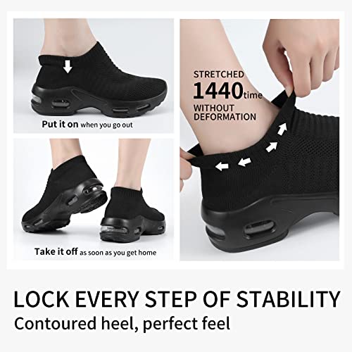 Mesh Sneakers for Women - Non Slip, Slip On, Sock Sneakers - Light Weight, Air Cushion Running, Work Shoes4