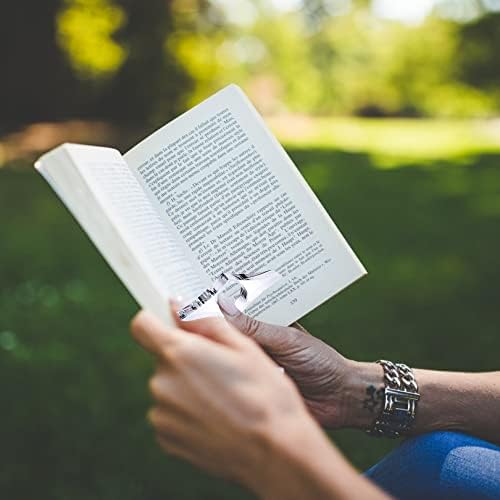 Thumb Book Page Holder - Dried Flower Resin Book Page Holder Transparent Thumb Ring - Bookmark Reading Accessories Teachers Book Lovers (White)