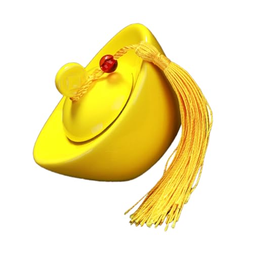 DONFAMDS Porcelain Tea Canister Sealing Tea Tin Vintage Ceramic Storage Container Ingot Design for Home Kitchen Yellow