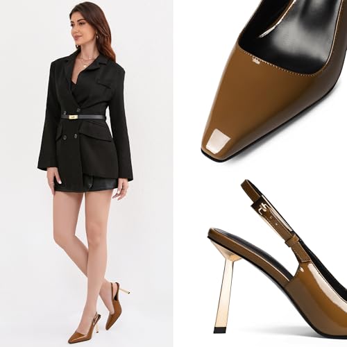 50% Off iiimmu Women's Slingback Kitten Heel Pumps