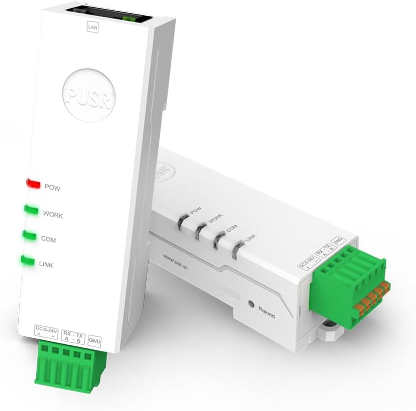 Industrial RS485 / RS232 to Ethernet Converter Tiny Size Serial Server 10/100Mbps Support TCP/UDP/HTTP/DHCP/DNSP Modbus TCP/RTU (RS485, USR-DR134)