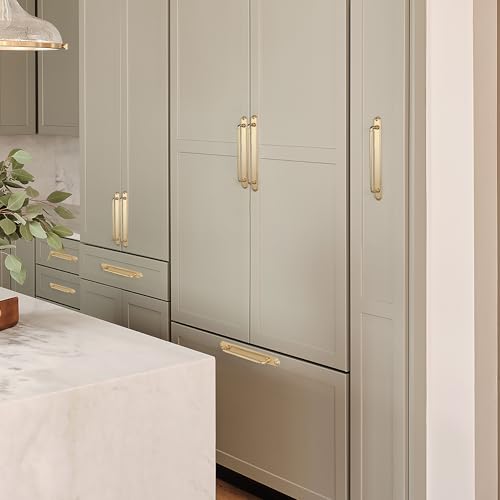 Goo-Ki 2 Pack Champagne Bronze Drawer Pulls with Backplate, 7-1/2 Inch Hole Center Cabinet Pulls with Spacer Zinc Alloy Kitchen Handles Hardware by Goo-Ki - Image 4