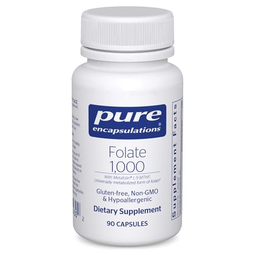Pure Encapsulations Folate 1000 - Metafolin L-5-MTHF - Heart Health Supplement* - Folate Supplement - Non-GMO & Gluten Free - 90 Capsules