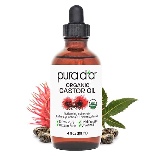 PURA D'OR Organic Castor Oil (4oz + 2 BONUS Pre-Filled Eyelash & Eyebrow Brushes) 100% Pure, Cold Pressed, Hexane Free Growth Serum For Fuller, Thicker Lashes & Brows, Moisturizes & Cleanses Skin