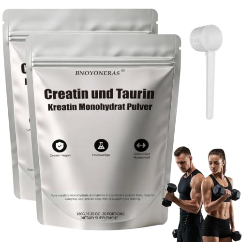 2026 Nueue Creatin und Taurin Powder Original & Vegan kreatin und taurin für Männer und Frauen Hochwertige Inhaltsstoffe Natürlich für Männer und Frauen Fitnessbegeisterte 180g (2)