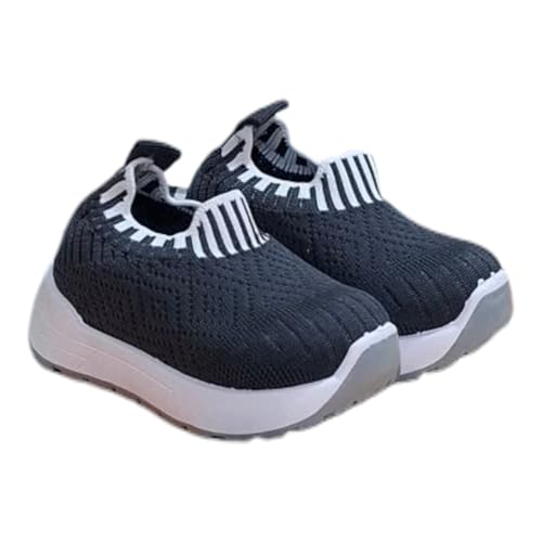 حذاء أطفال رضع مريح، سهل الارتداء، للأولاد والبنات، مناسب للمواليد (رمادي, 18)