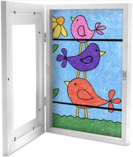 Kids Artwork Display Photo Picture Frame by Manhattan International. A4 Art Picture. American Flat. Changeable Artwork Display Storage Fillable Front Opening Artwork For 150 Pictures.