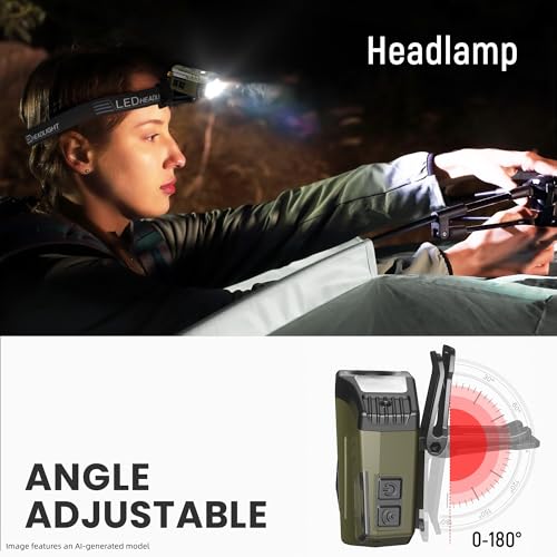 Image of Hopedone 2-in-1 Rechargeable Headlamp & Hat Light, 800LM Clip-On Cap Light