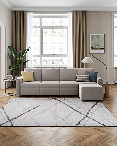 Linsy Home Armrest Module For Modular Sectionals Sofa Couch, Convertible Sectional Modular Sofa For Living Room, Gray #TOP1