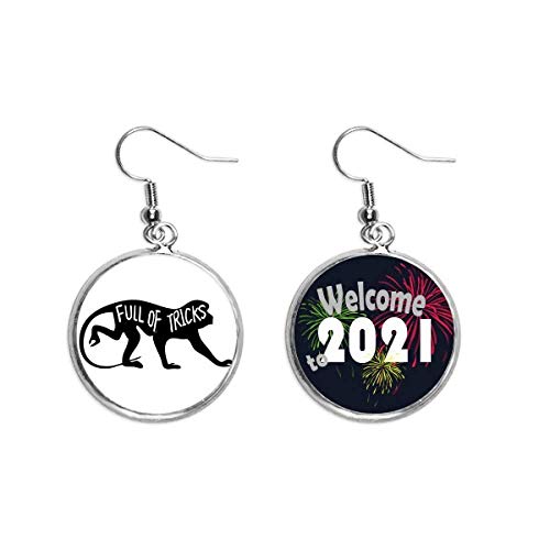 Pendientes mono negro plata de ley diseño animal natural joyeria mujer M