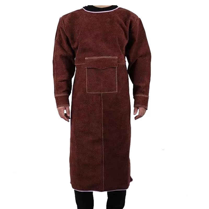 delantal cocina Delantales de piel vaca con mangas, ropa trabajo soldadura, 3 colores