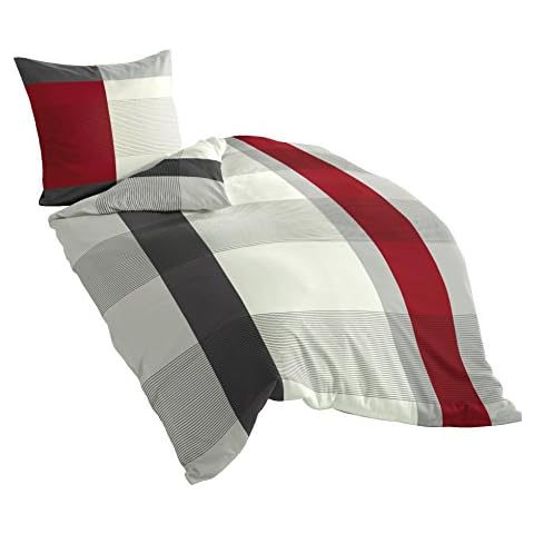 Bierbaum 4643_14 Maco Satin Bedding Design 155 x 220 cm and 80 x80 cm Grey Cover