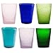 Memento Set 6 Bicchieri da Acqua in Vetro colorato Fantasia Malva