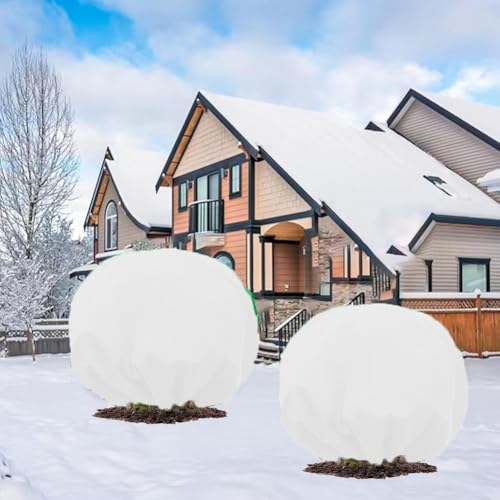 NEIQIUWING Lot de 2 housses de protection épaisses en non-tissé pour plantes contre le gel - Pour l'entretien hivernal