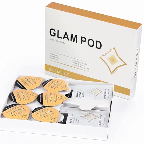 Glam Facial Serum Kit Pods for CO2 Oxygen Facial Machine, Beauty Salon and Home Spa Day, Portable Type Pods Set, 6 Pods + 6 Prime Gel + 6 Serum, Upgrade 3.0 Formula