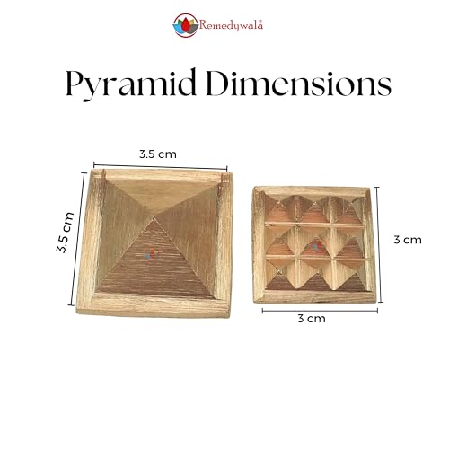 Image of REMEDYWALA Vastu Copper Pyramid with Base 9 Pyramid Plate | South East Vastu Dosha Remedies | Size 3.5CM Approx. Copper Model
