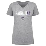 500 LEVEL Maxime Raynaud Sacramento Kings Elite Women's V-Neck T-Shirt (Heather Gray, Small)