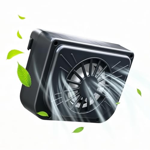 Winnes Car Fan Solar Powered Cooling for Car Vent,Ventilator Window Solar Exhaust Radiator Fan,Window Windshield Auto Air Vent Cooling System Cooler,Air Circulation for Vehicle,Van, Truck, SUV